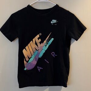 Nike Air Kids Black Tee with Colorful Graphic